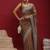 Brown brown embellished zari net designer striped saree