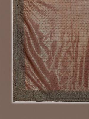 Brown brown embellished zari net designer striped saree 5