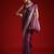 Violet ethnic motifs woven design zari satin banarasi saree