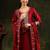 ethnic motifs embroidered sequinned straight kurta with trouser & dupatta