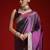 Violet ethnic motifs woven design zari satin banarasi saree