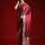 Maroon embroidered satin banarasi saree