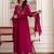 women ethnic motifs embroidered empire thread work kurta with salwar & with dupatta