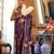 Burgundy floral woven design zari satin banarasi saree