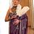 Burgundy floral woven design zari satin banarasi saree
