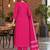 women ethnic motifs printed regular mirror work  cotton kurta with trousers & with dupatta
