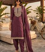 women ethnic motifs regular mirror work kurta with patiala & with dupatta