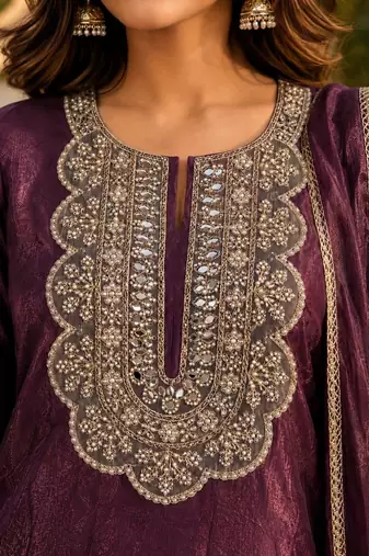 women ethnic motifs regular mirror work kurta with patiala & with dupatta