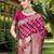 Magenta ethnic motifs zari chanderi saree