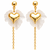 Anti-tarnish, stud back closure, dangling chain, puffy heart charm