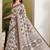 Brown batik printed silk blend ready to wear saree