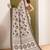 Brown batik printed silk blend ready to wear saree
