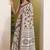 Brown batik printed silk blend ready to wear saree