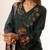 women floral embroidered regular thread work kurta with palazzos & with dupatta
