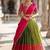 South Indian Style Semi-Stitched Half Saree with Blouse and Dupatta