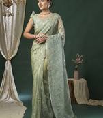 Green embellished gotta patti designer saree