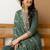 women ethnic motifs embroidered empire thread work  silk kurta with trousers & with dupatta