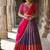 South Indian Style Semi-Stitched Half Saree with Blouse and Dupatta