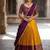 South Indian Style Semi-Stitched Half Saree with Blouse and Dupatta