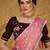 Pink floral sequinned saree