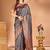 Grey woven design zari banarasi saree