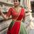 South Indian Style Semi-Stitched Half Saree with Blouse and Dupatta