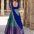 South Indian Style Semi-Stitched Half Saree with Blouse and Dupatta