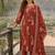 women paisley printed regular thread work  cotton kurta with trousers & with dupatta