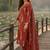 women paisley printed regular thread work  cotton kurta with trousers & with dupatta