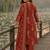 women paisley printed regular thread work  cotton kurta with trousers & with dupatta