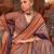 Brown ethnic motifs printed zari banarasi saree