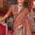 Brown ethnic motifs printed zari banarasi saree