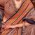 Brown ethnic motifs printed zari banarasi saree
