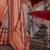 Brown ethnic motifs printed zari banarasi saree