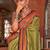 Olive ethnic motifs zari banarasi saree