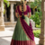 South Indian Style Semi-Stitched Half Saree with Blouse and Dupatta