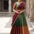 South Indian Style Semi-Stitched Half Saree with Blouse and Dupatta