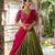 South Indian Style Semi-Stitched Half Saree with Blouse and Dupatta