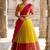 South Indian Style Semi-Stitched Half Saree with Blouse and Dupatta