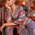 Lavender striped zari banarasi saree