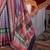 Lavender striped zari banarasi saree