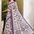 Purple batik printed silk blend ready to wear saree