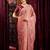 Peach ethnic motifs sequinned saree