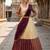 South Indian Style Semi-Stitched Half Saree with Blouse and Dupatta
