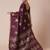 Burgundy woven design zari banarasi saree