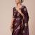 Burgundy woven design zari banarasi saree