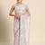 Lavender floral embroidered organza saree