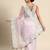 Lavender floral embroidered organza saree
