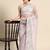 Lavender floral embroidered organza saree