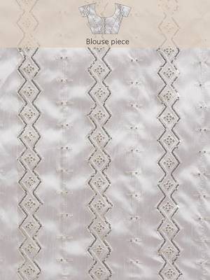 Lavender floral embroidered organza saree 5